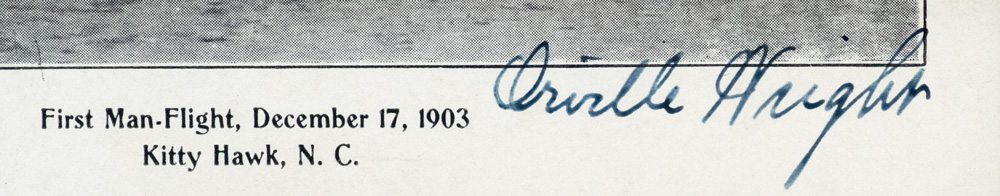 Orville Wright Signed Photograph Postcard.