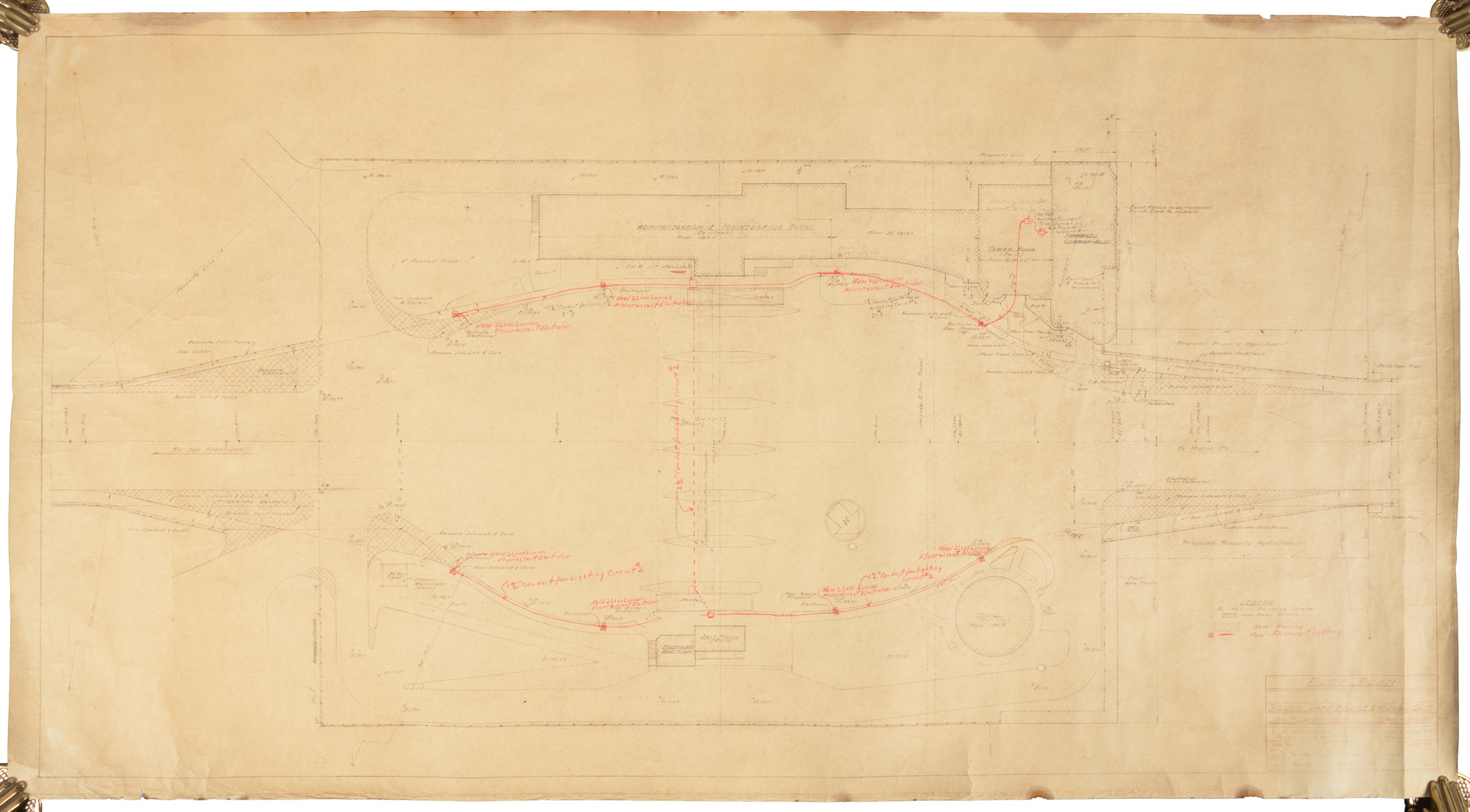 Joseph Strauss Golden Gate Bridge Blueprints Signed. - Image 3