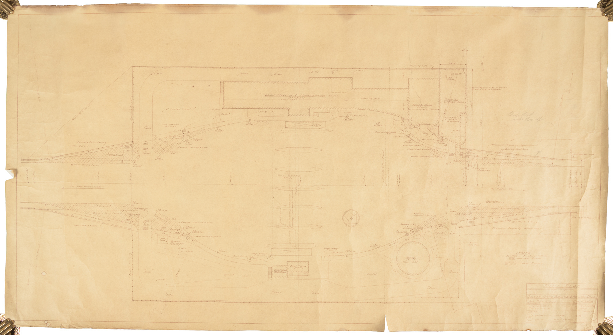 Joseph Strauss Golden Gate Bridge Blueprints Signed. - Image 2