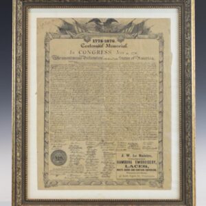Declaration of Independence Centennial Memorial Broadside.