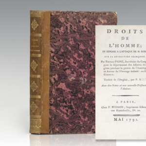 Droits de L'Homme; En Reponse a L'Attaque de M. Burke Sur La Revolution Francois. [Rights of Man: Part the First Being An Answer to Mr. Burke’s Attach on the French Revolution].