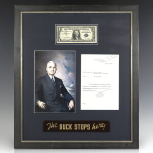 Harry S. Truman Signed Dollar Bill and Typed Letter Signed.