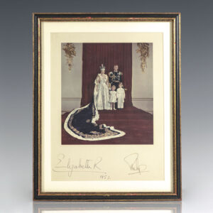 Queen Elizabeth II and Prince Philip Signed Coronation Portrait.