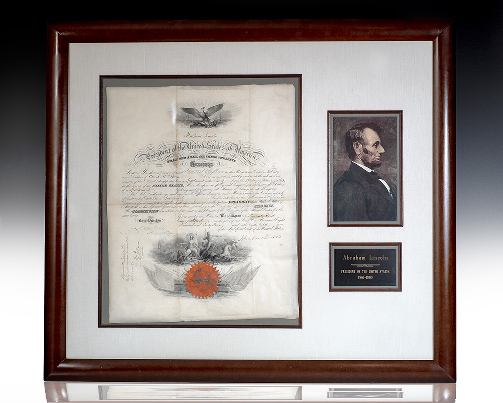 Abraham Lincoln Signed Naval Commission.