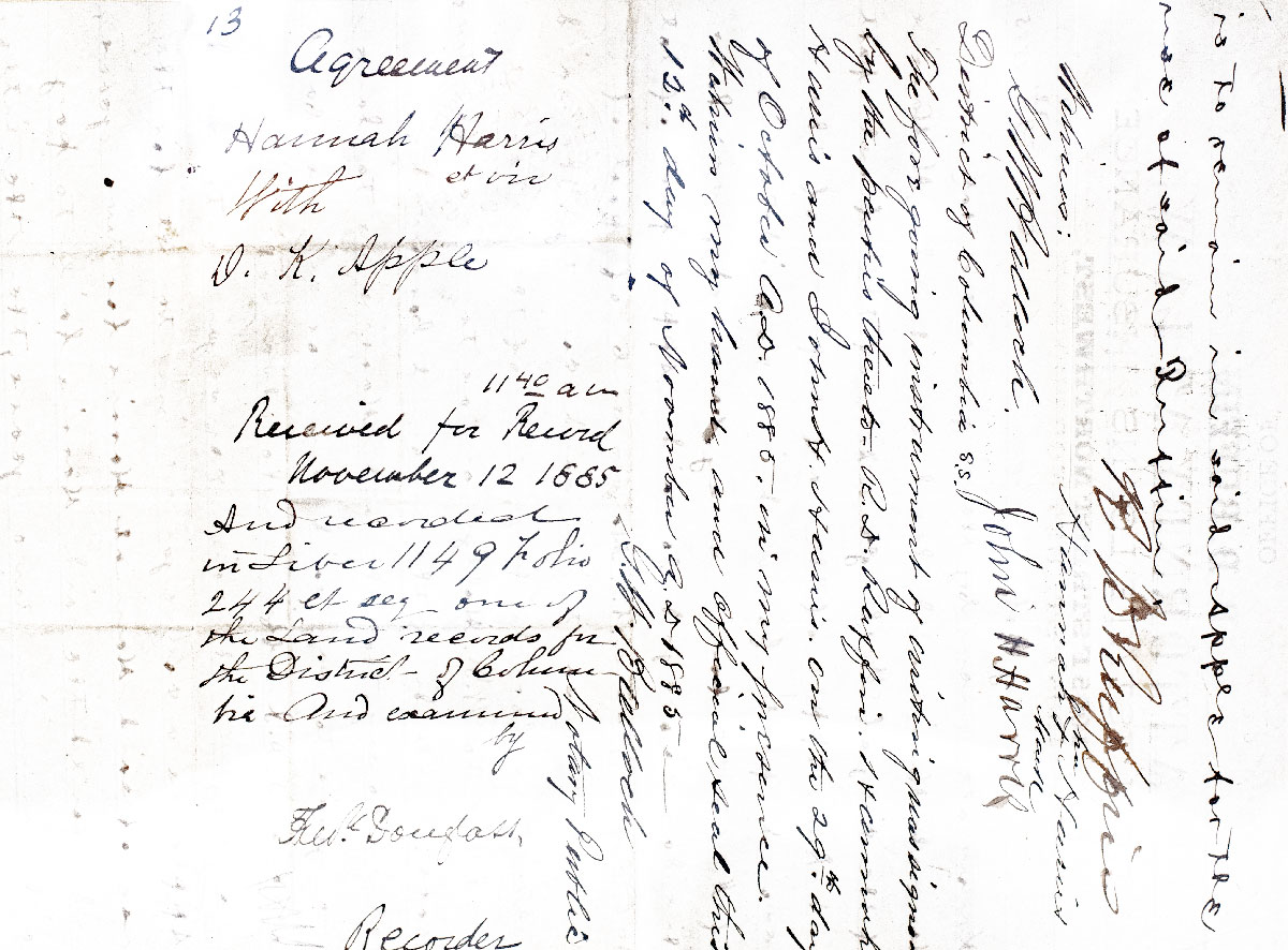 Frederick Douglass Signed Property Deed.