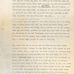 Address to the Graduating Class of 1951 of University High School, Oxford, Mississippi.