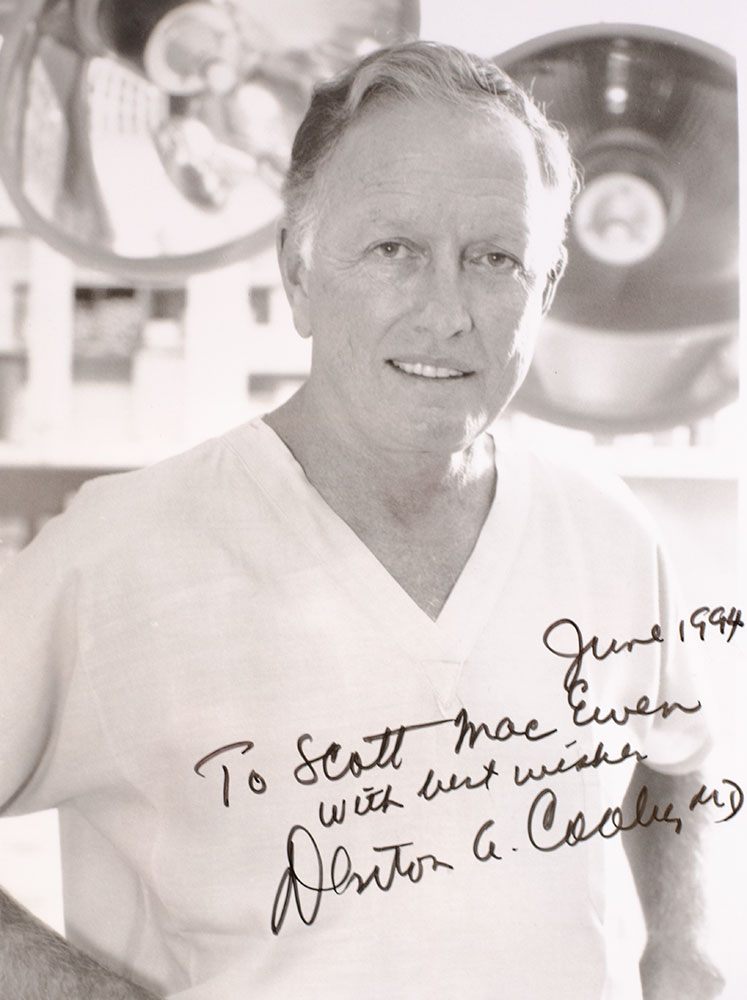 Denton Cooley Signed Heart Sketch.
