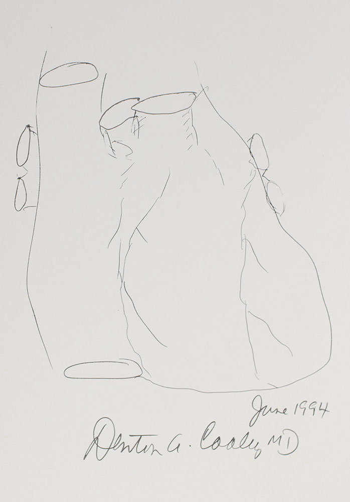 Denton Cooley Signed Heart Sketch.