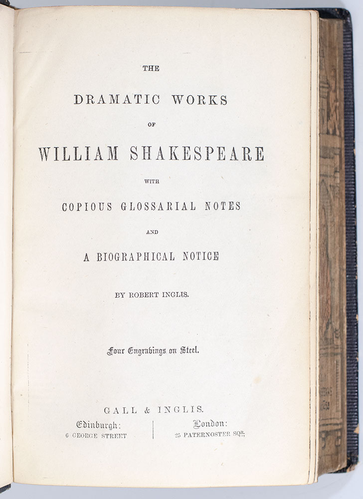 The Dramatic Works of William Shakespeare with Copious Glossarial Notes and a Biographical Notice.
