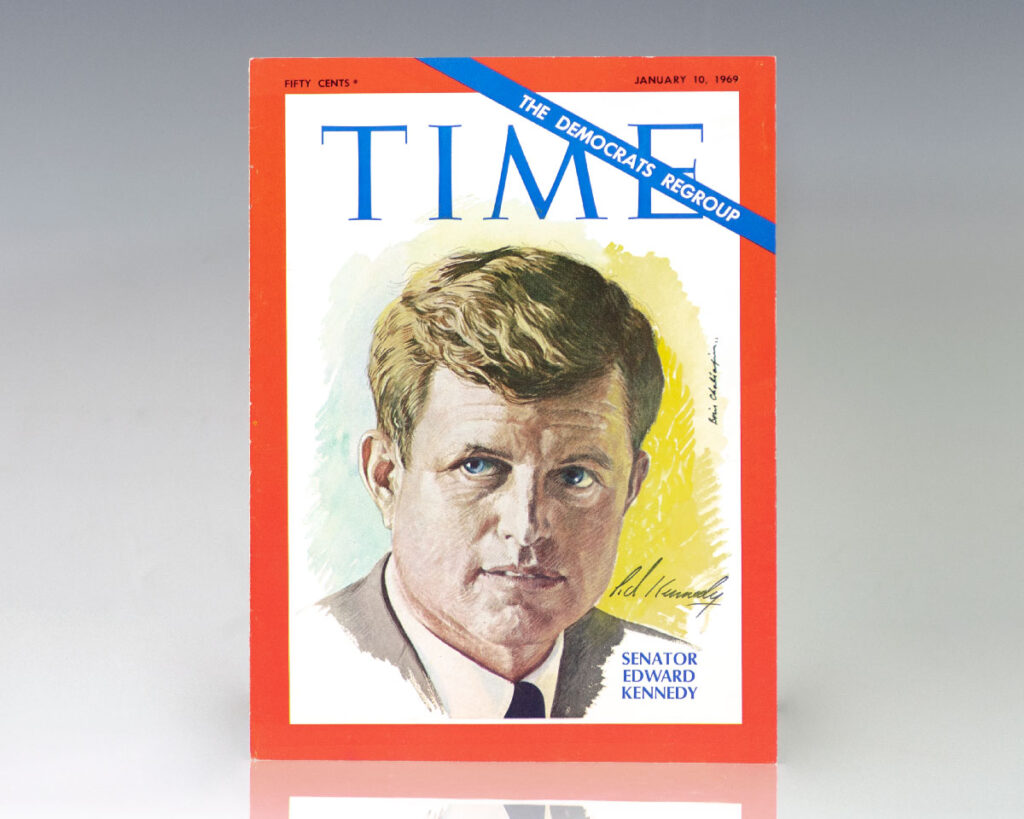 Senator Ted Kennedy Signed 1969 Time Magazine Cover.