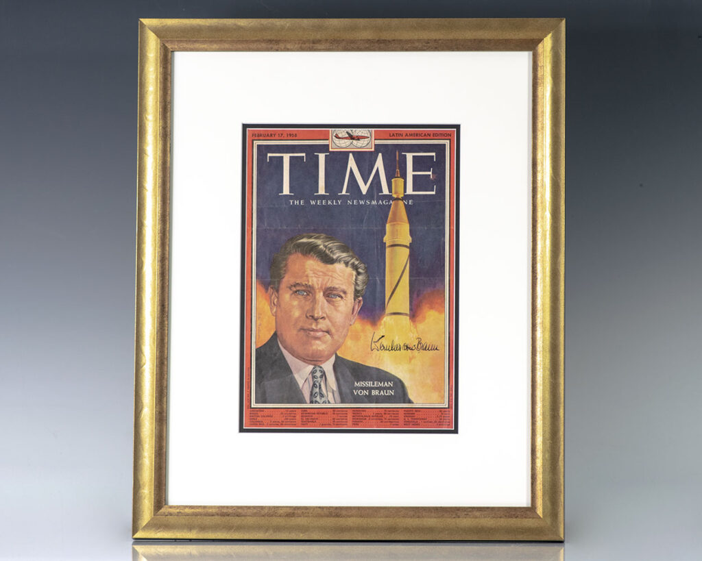 Wernher von Braun Signed Time Magazine Cover.