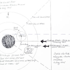Dutch Van Kirk Hiroshima Air Escape Plan Signed Diagram.