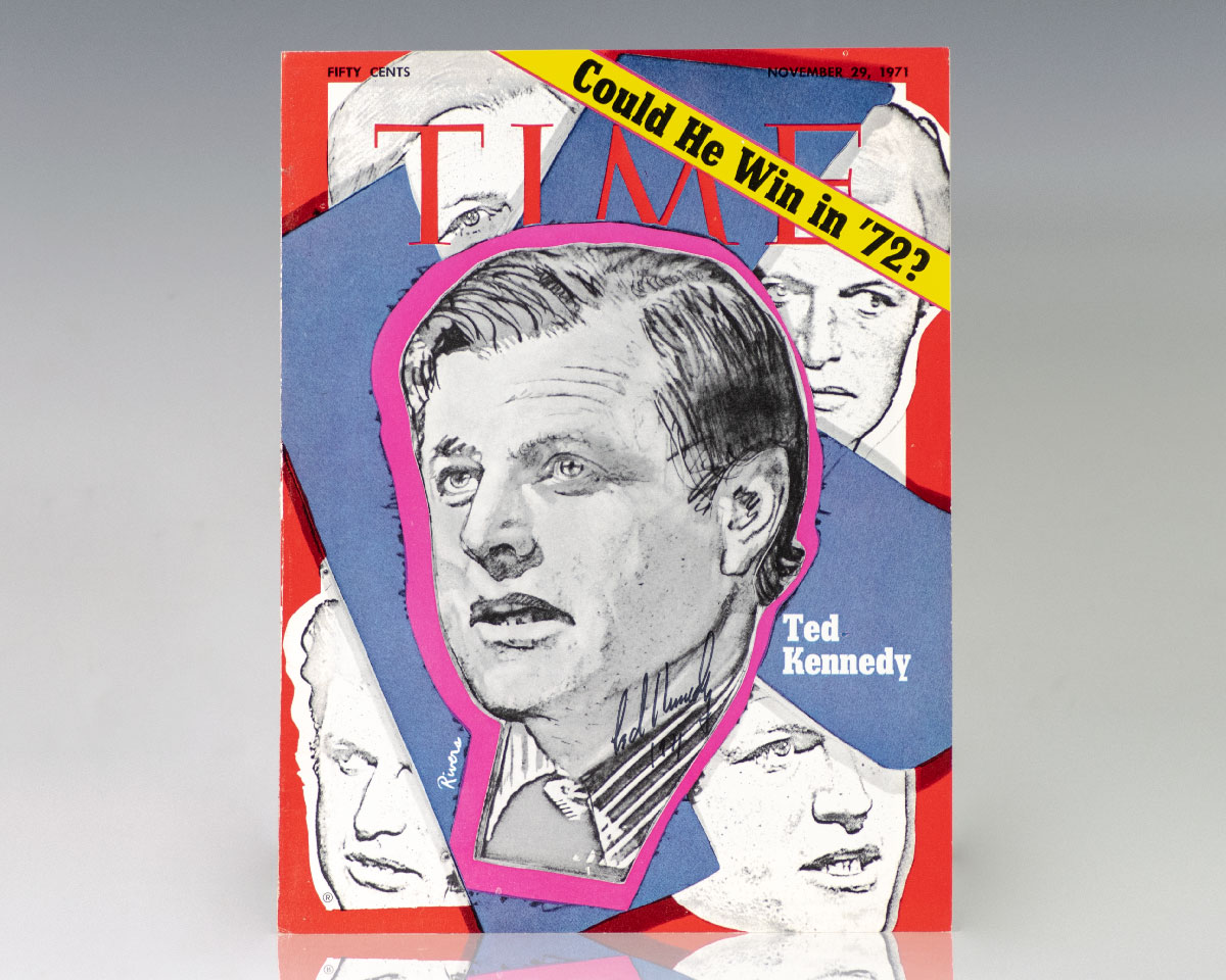 Senator Ted Kennedy Signed 1971 Time Magazine Cover.