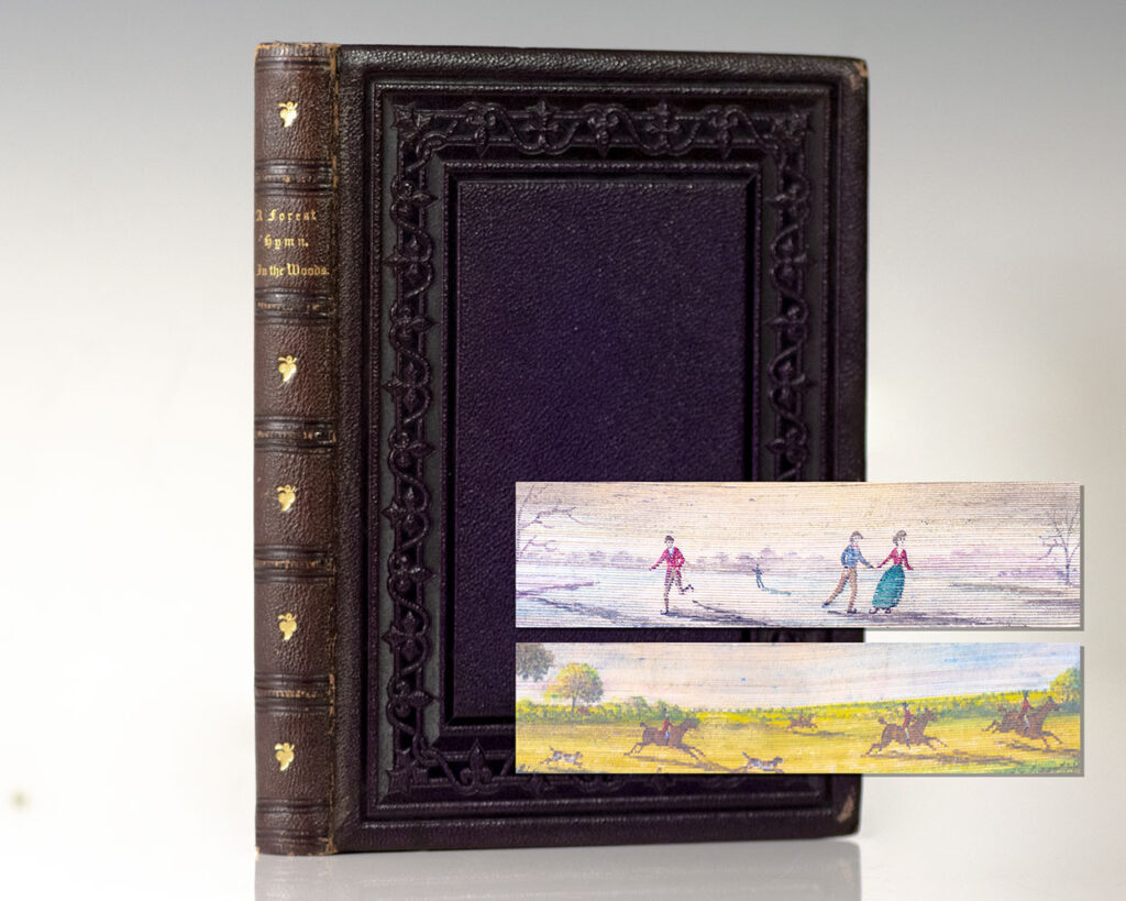A Forest Hymn [Bound with] In The Woods With Bryant, Longfellow, and Halleck. [Fore-edge Painting].