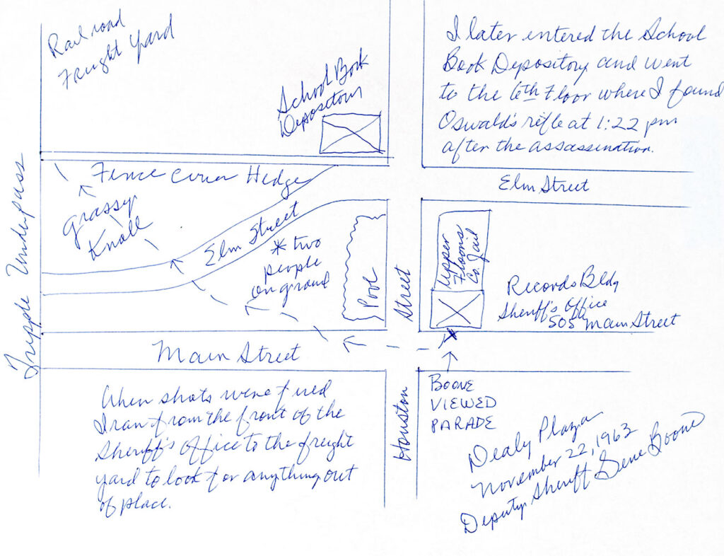 Deputy Sheriff Eugene Boone Signed John F. Kennedy Assassination Map.