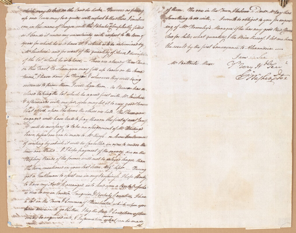 George Washington Letter Signed.