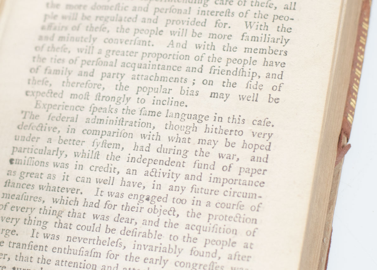 The Federalist: A Collection of Essays, Written in Favour of the New Constitution, As Agreed Upon by the Federal Convention, September 17, 1787.