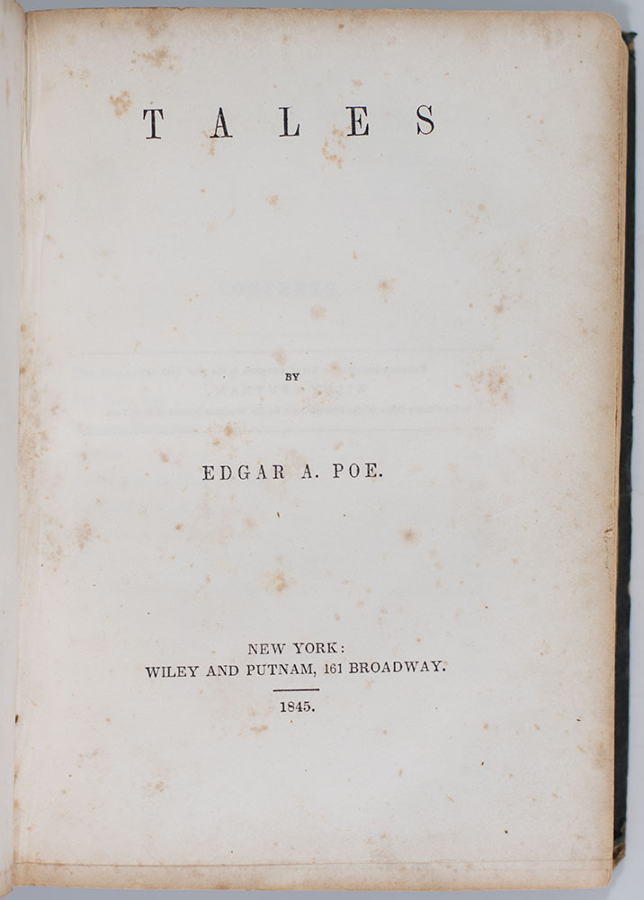 The Raven and Other Poems. [Bound With] Tales.