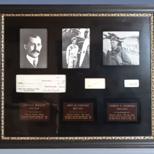 Charles A. Lindbergh, Orville Wright and Amelia Earhart Signature Collection.