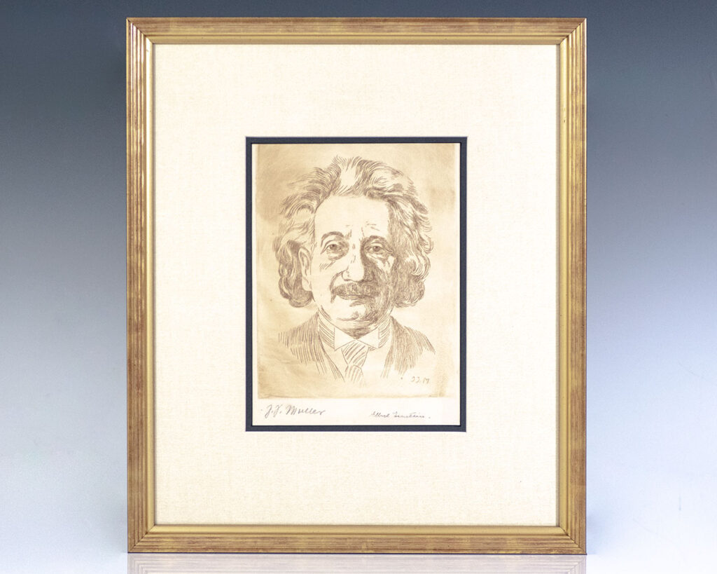 Albert Einstein Signed Etching.