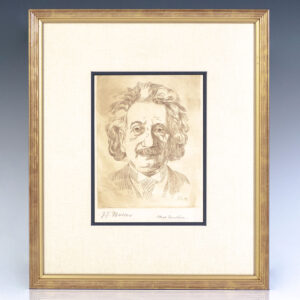 Albert Einstein Signed Etching.