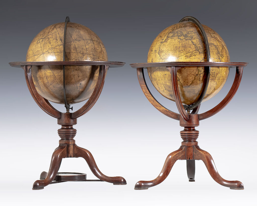 Pair of Regency Terrestrial and Celestial Library Globes