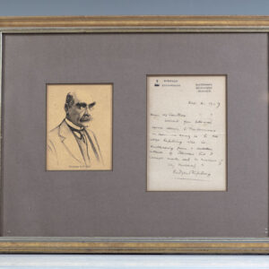 Rudyard Kipling Autograph Note Signed.