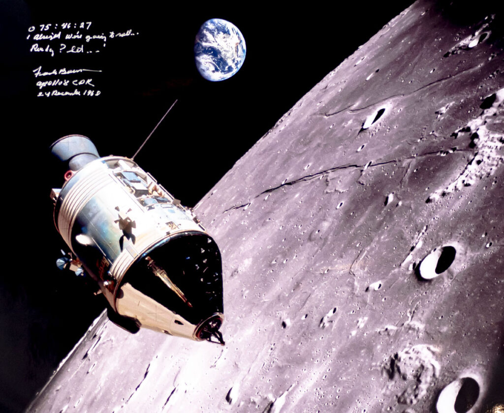 Frank Borman Signed Apollo 8 ‘Earthrise’ Poster.