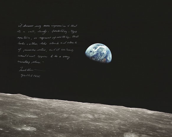 Frank Borman Signed ‘Earthrise’ Photograph.