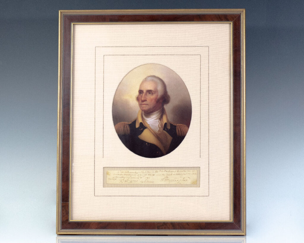 George Washington Signed Partial Document.