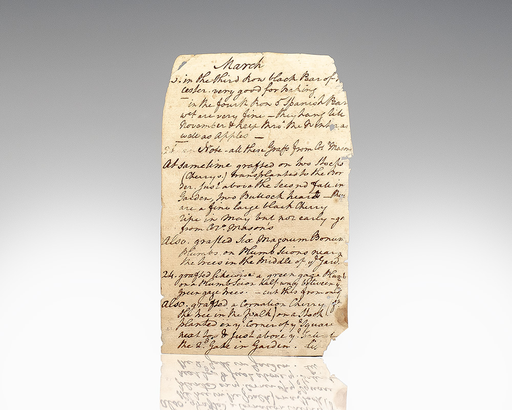 George Washington Autograph Diary Leaf.