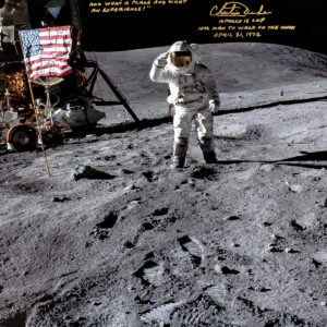 Charlie Duke Signed "10th Man to Walk on the Moon" Photograph.