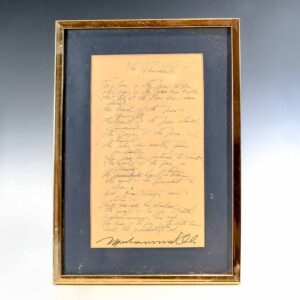 "The President" Muhammad Ali Signed Manuscript Poem.