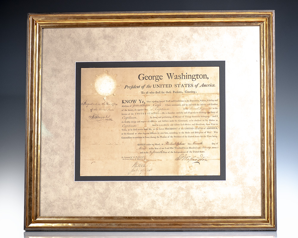 George Washington Signed Military Commission.