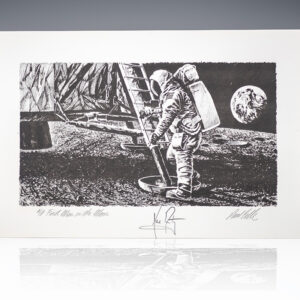 "First Man on the Moon" Paul Calle and Neil Armstrong Original Signed Artist's Proof.