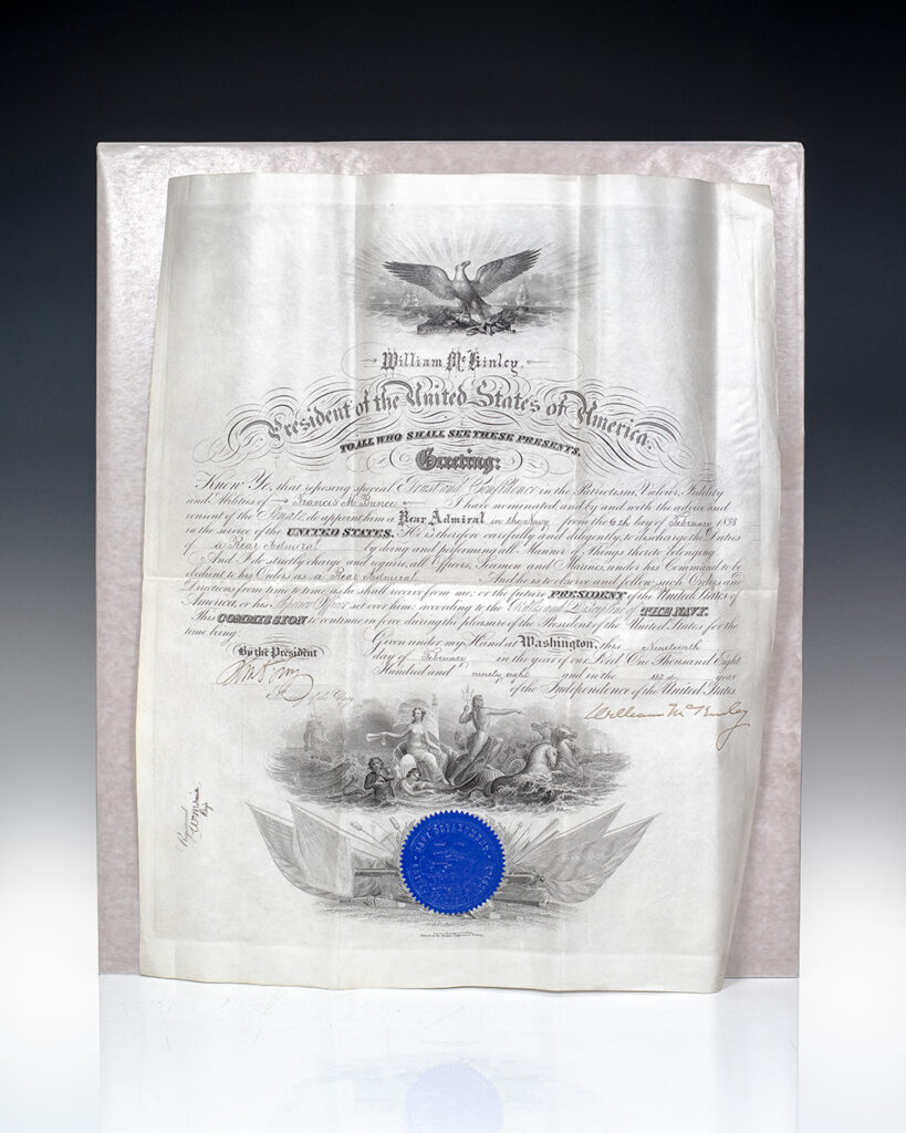 William McKinley Signed Military Commission.