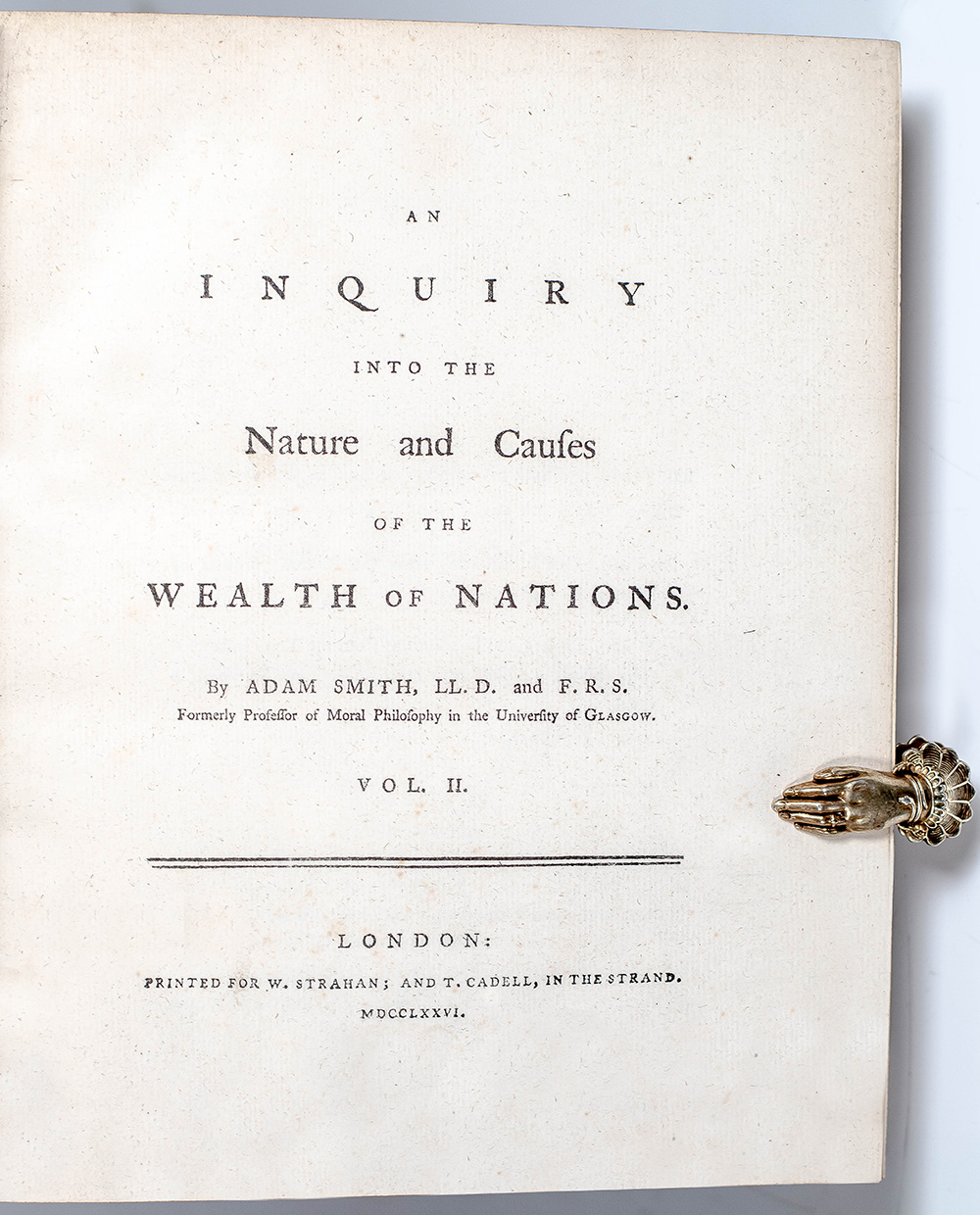 An Inquiry into the Nature and Causes of the Wealth of Nations.
