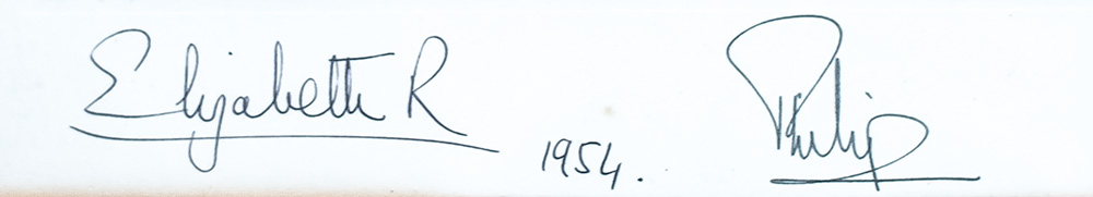 Queen Elizabeth II and Prince Philip Signed Photograph.