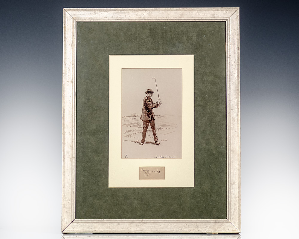 Winston and Clementine Churchill Signatures with Charles Weaver Signed Limited Edition Golfing Prints. - Image 5