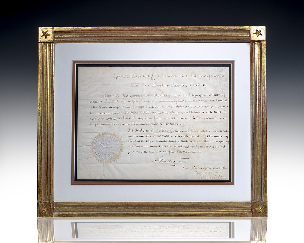 George Washington Signed Appointment of the First Surveyor General.