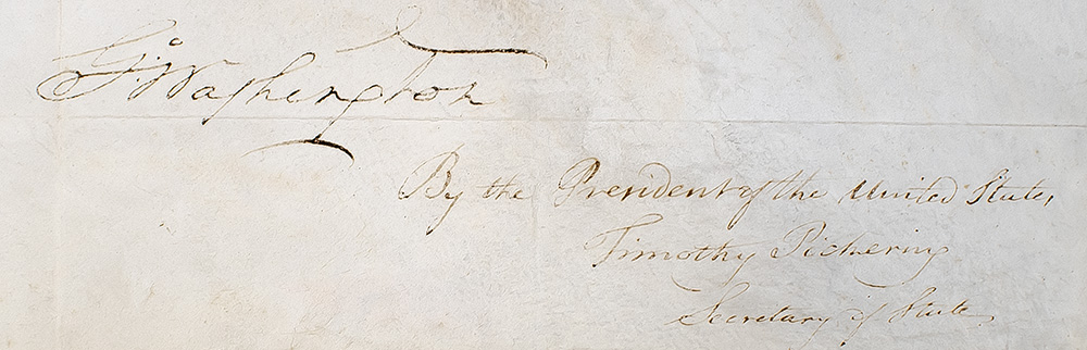 George Washington Signed Appointment of the First Surveyor General.