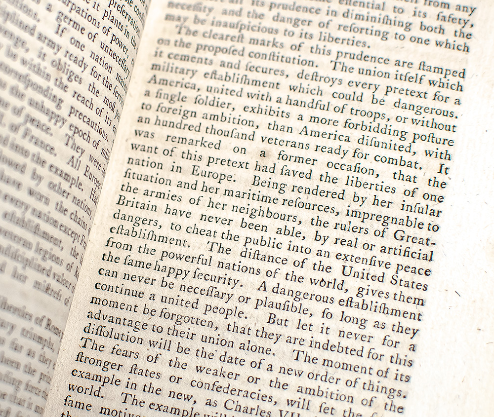 The Federalist: A Collection of Essays, Written in Favour of the New Constitution, As Agreed Upon by the Federal Convention, September 17, 1787.