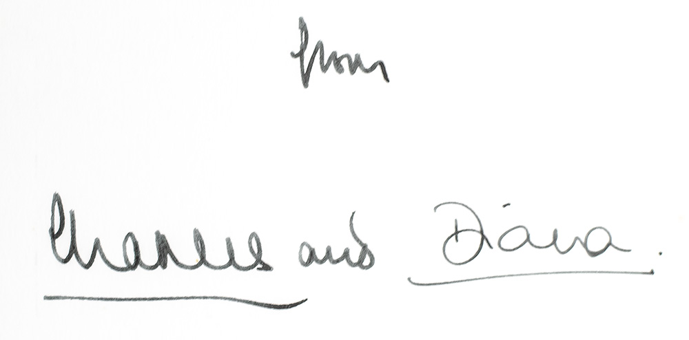 Princess Diana and King Charles III Signed Christmas Card.