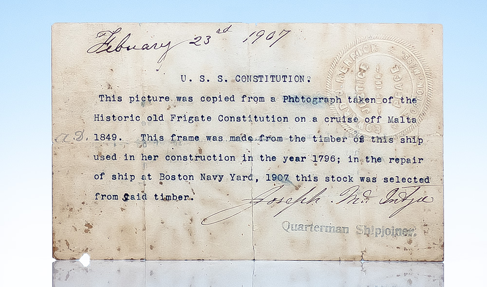U.S.S. Constitution Original Recovered Timber Frame.