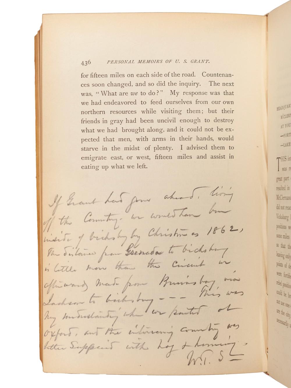 General William Tecumseh Sherman's Annotated Personal Memoirs of U.S. Grant.