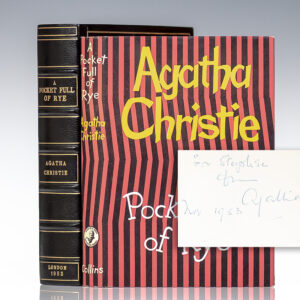 First edition of A Pocket Full of Rye; inscribed by Agatha Christie in the Month of Publication