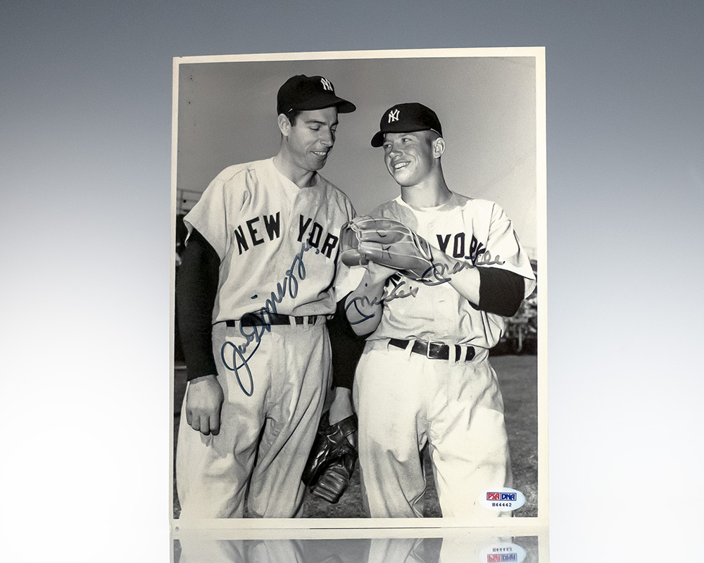 Joe DiMaggio and Mickey Mantle Signed Photograph.