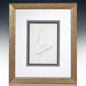 Alfred Hitchcock Signed Self-Portrait.