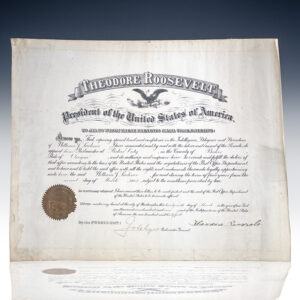 Theodore Roosevelt Signed Document.