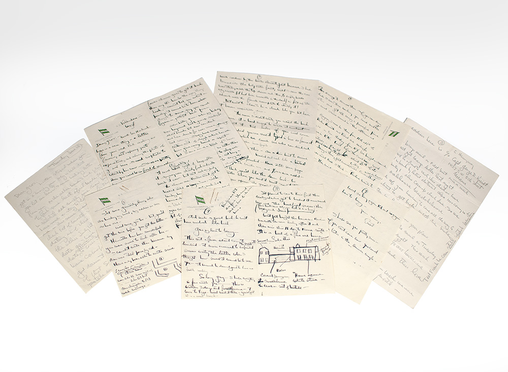 Cursive writing and small sketches